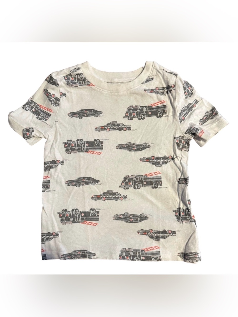 Old Navy Graphic Tee with Cars and Fire Trucks